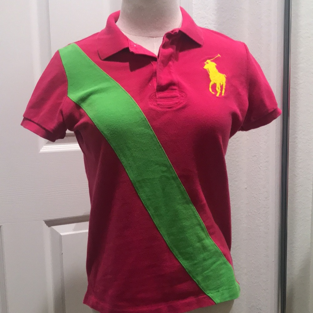 RALPH LAUREN Fuchsia polo T-shirt - Picture 2 of 3